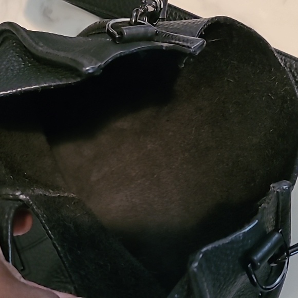 Rebecca Minkoff Unlined Feed Black Pebbled Leather Studded Slouchy Crossbody Bag - Picture 13 of 15